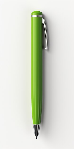 Render 3D de pluma estilográfica verde