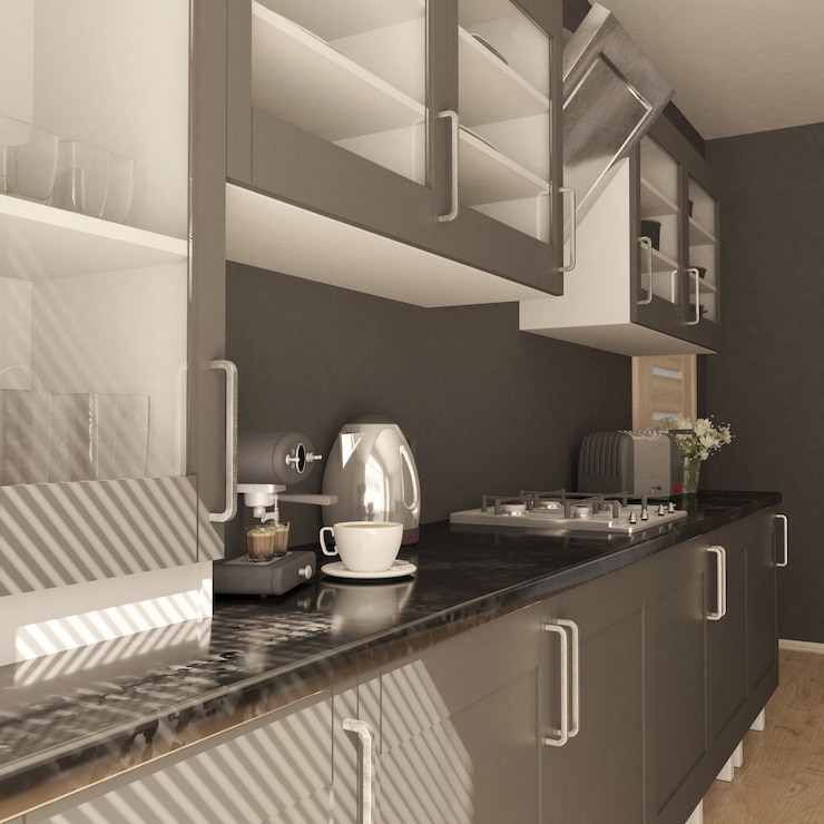 Foto gratuito render de cocina contemporánea 3d
