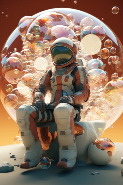 Rendering en 3D del astronauta