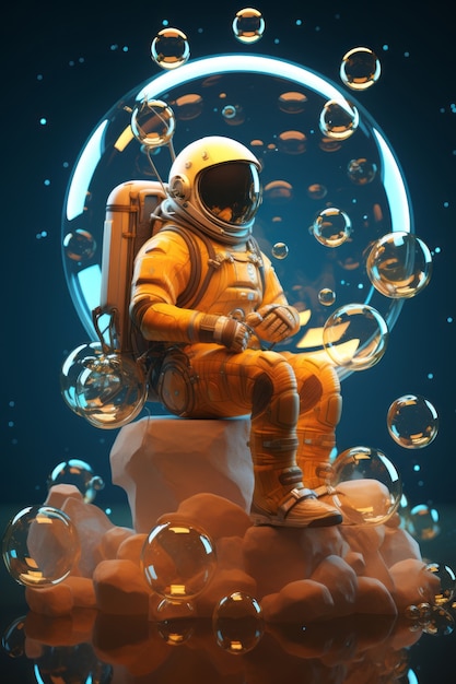 Rendering en 3D del astronauta