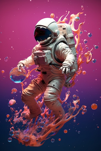 Foto gratuita rendering en 3d del astronauta