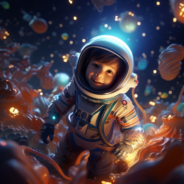 Foto gratuita rendering en 3d del astronauta