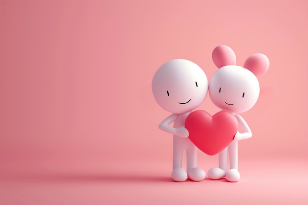 Rendering en 3D del día de San Valentín.