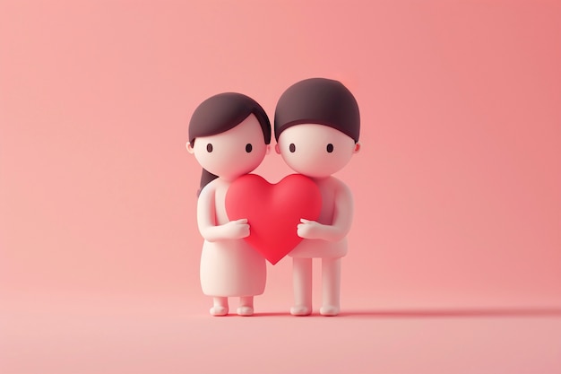 Rendering en 3D del día de San Valentín.