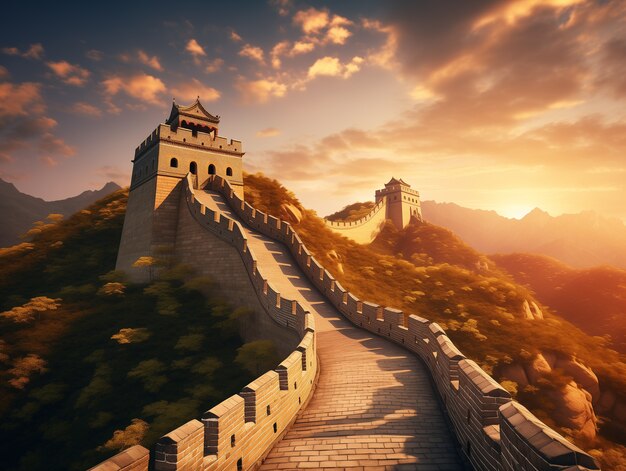 Rendering en 3D de la Gran Muralla China