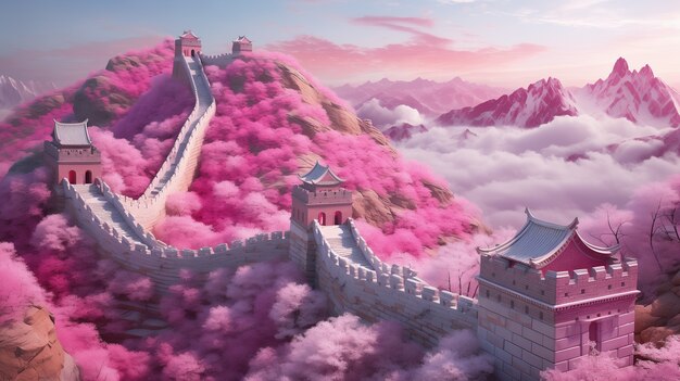 Rendering en 3D de la Gran Muralla China