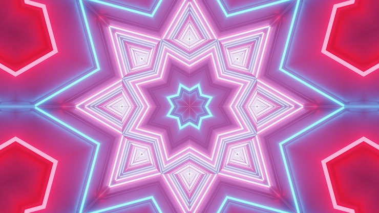 Photo Gratis rendering abstract futuristic background with glowing neon blue, pink and red lights