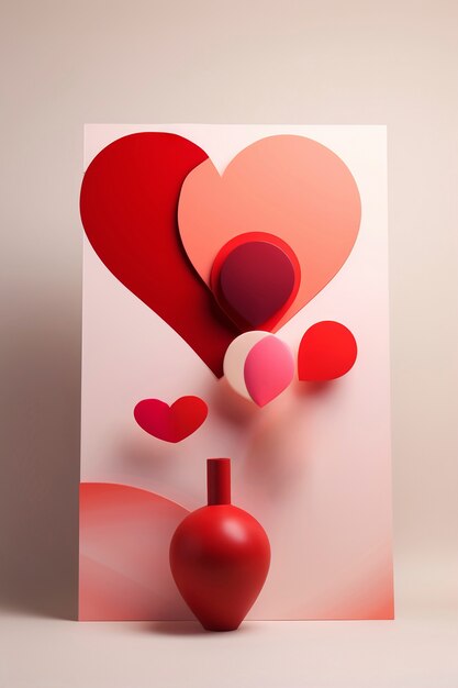 Rendering abstracto de 3D del día de San Valentín.