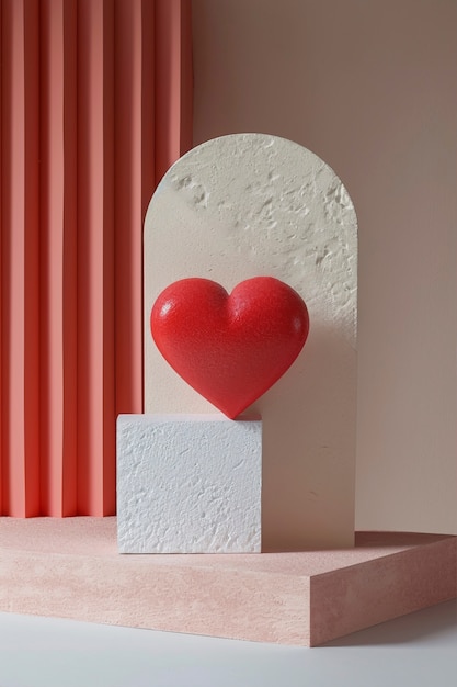 Rendering abstracto de 3D del día de San Valentín.