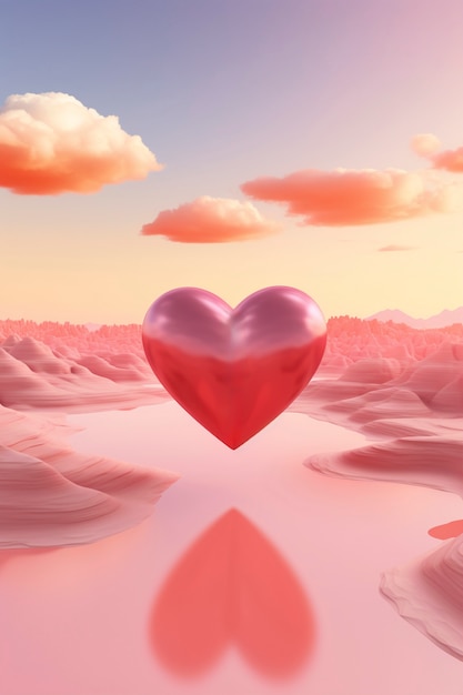 Rendering abstracto de 3D del día de San Valentín.