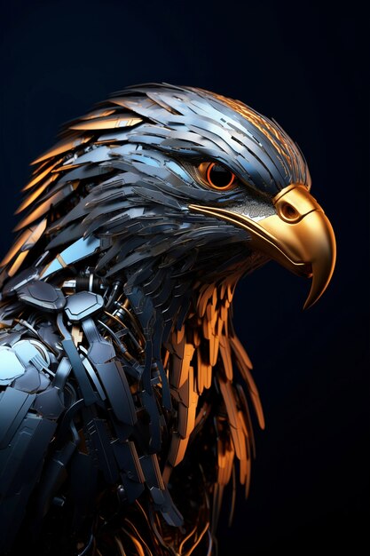 Renderización en 3D del águila robótica