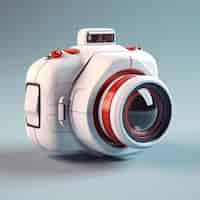 Foto gratuita renderización 3d de la cámara con un rollo de película