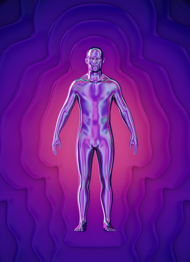 Foto gratuito renderización en 3d de las capas holográficas
