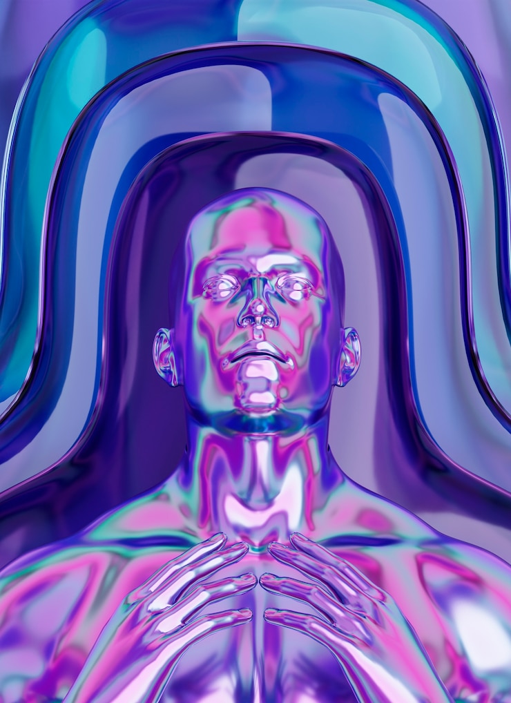 Foto gratuito renderización en 3d de las capas holográficas