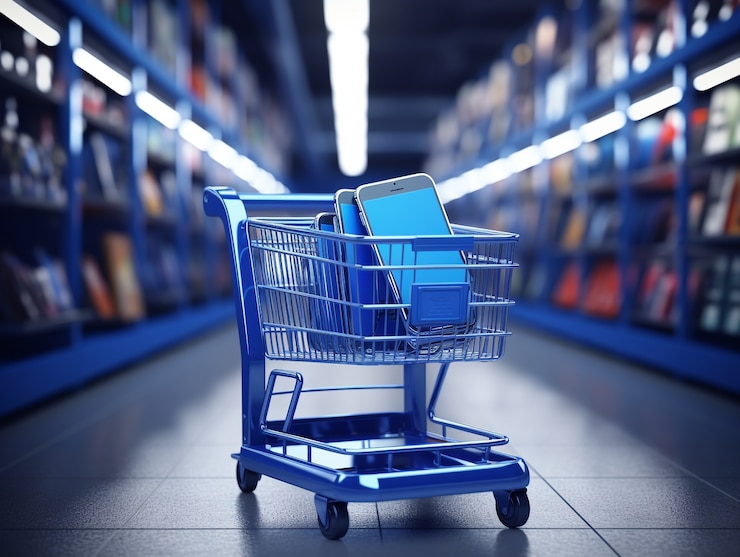Foto gratuito renderización 3d del carrito de compras de dibujos animados