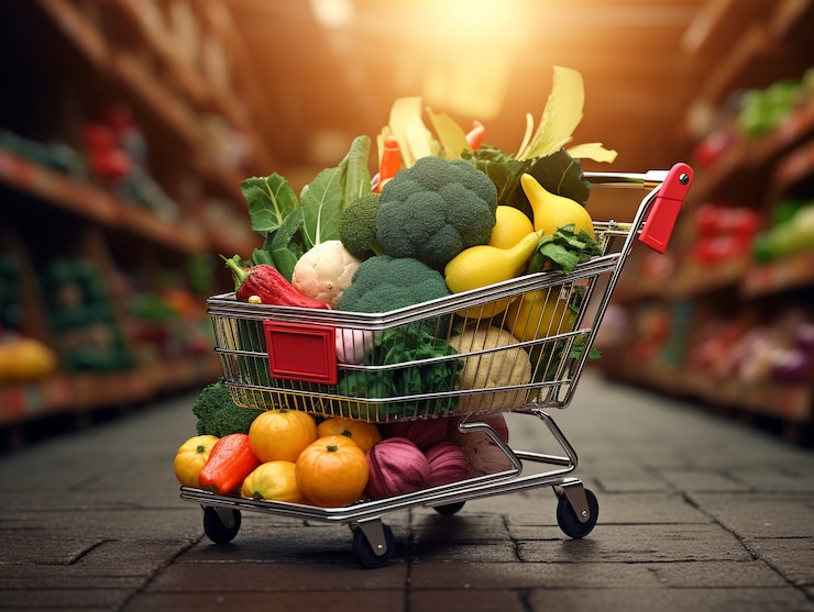 Foto gratuito renderización 3d del carrito de compras de dibujos animados