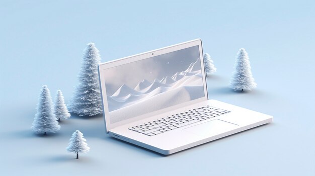 Renderización en 3D de una computadora portátil