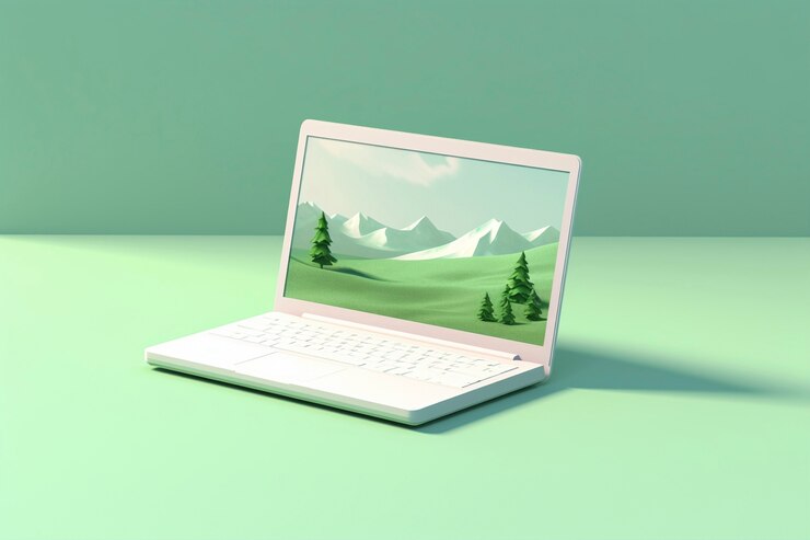 Foto gratuito renderización en 3d de una computadora portátil