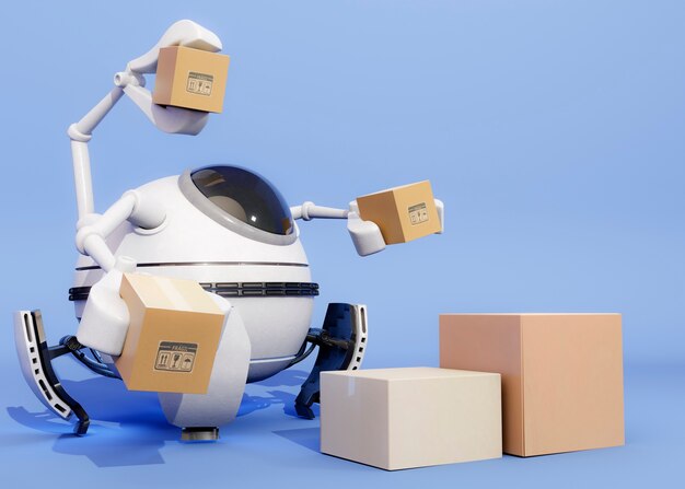 Renderización en 3D del concepto de los biorobots