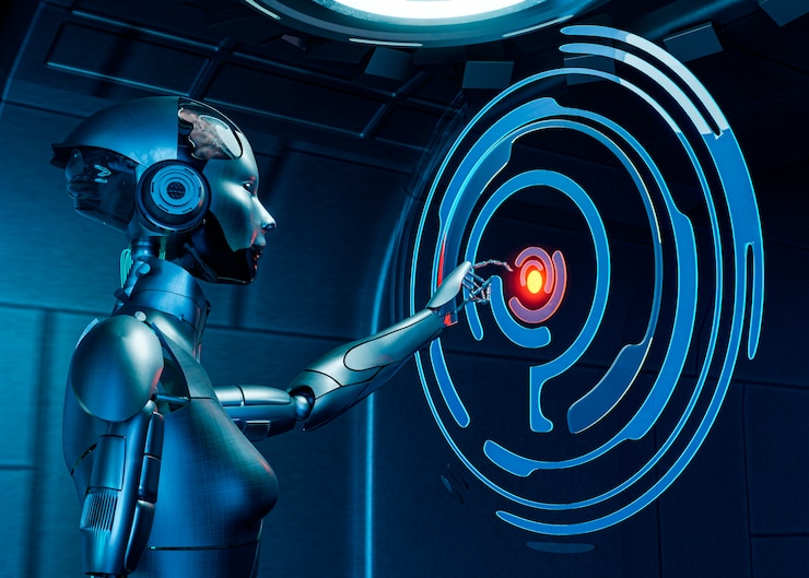 Foto gratuito renderización en 3d del concepto de los biorobots