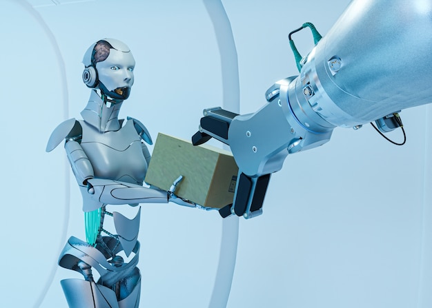 Renderización en 3D del concepto de los biorobots