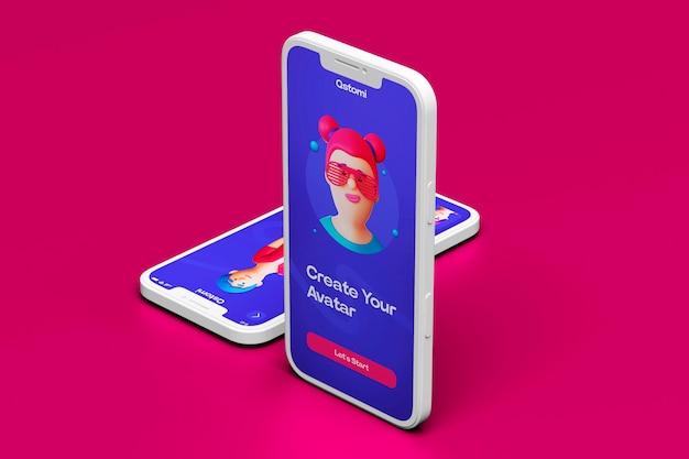 Renderización en 3D del concepto de personalización del avatar