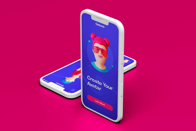 Renderización en 3D del concepto de personalización del avatar