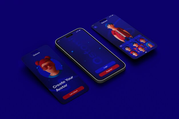 Renderización en 3D del concepto de personalización del avatar