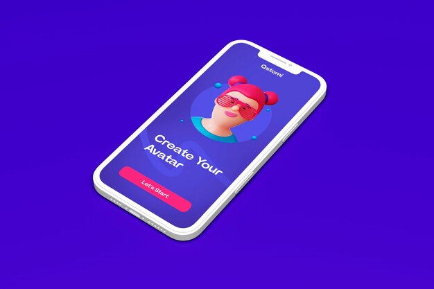Renderización en 3D del concepto de personalización del avatar