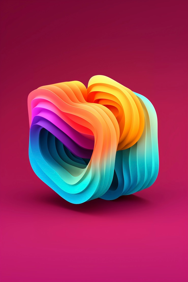 Renderización en 3D de un cubo abstracto