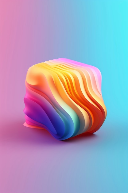 Renderización en 3D de un cubo abstracto