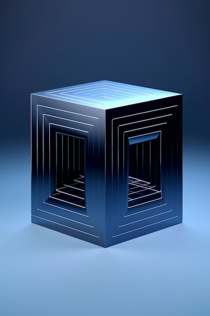 Renderización en 3D del cubo geométrico