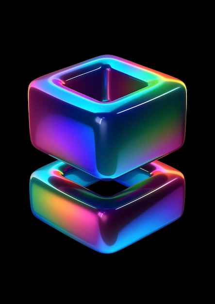 Renderización en 3D del cubo holográfico