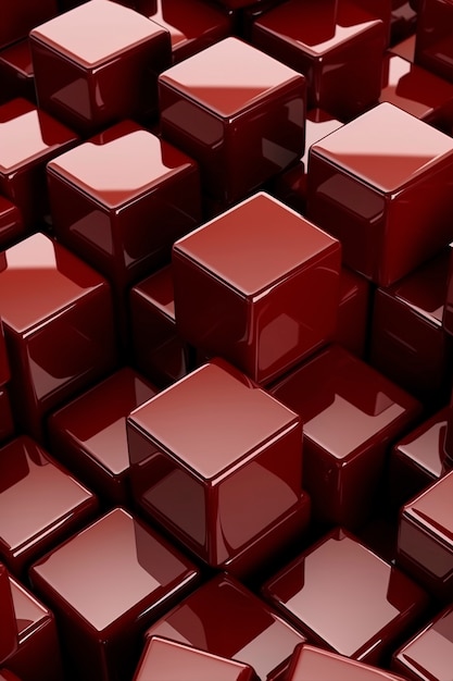 Renderización en 3D de los cubos rojos
