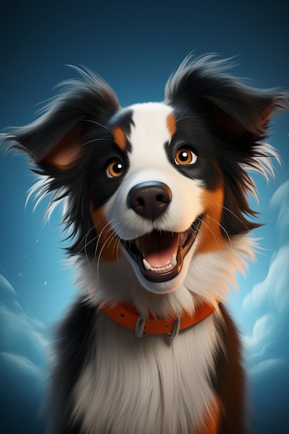Renderización en 3D de dibujos animados como el perro