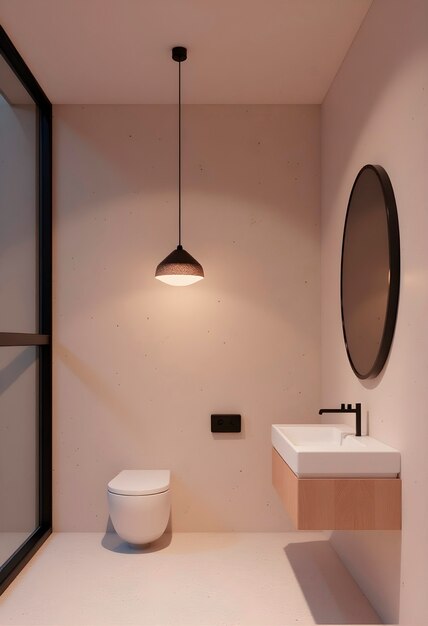 Renderización 3D del diseño interior concepto mínimo