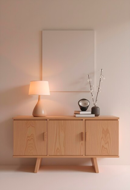 Renderización 3D del diseño interior concepto mínimo