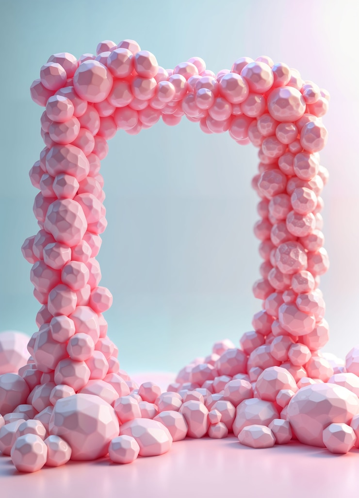Foto gratuito renderización 3d del diseño del marco de burbujas