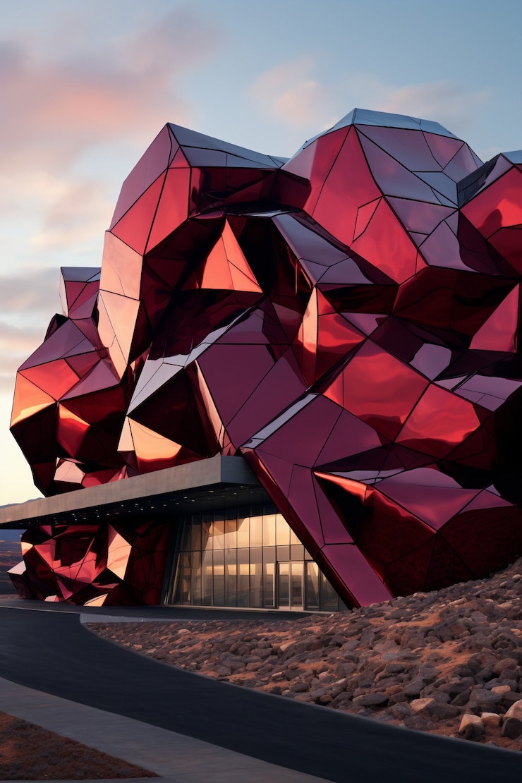 Foto gratuito renderización en 3d de un edificio abstracto