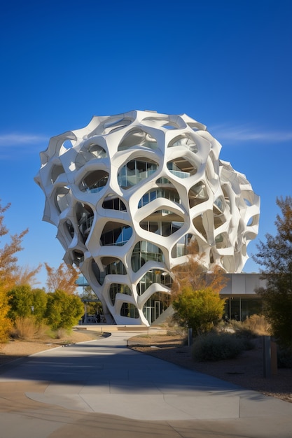 Renderización en 3D de un edificio abstracto