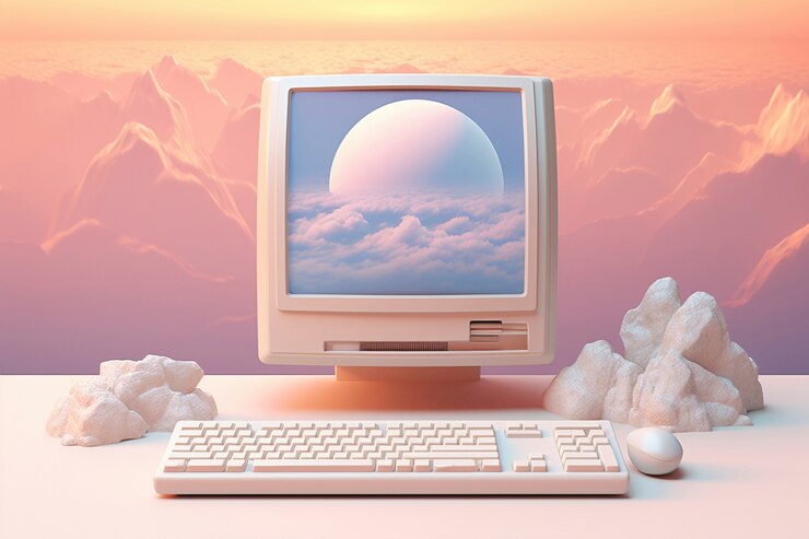 Foto gratuito renderización en 3d del escritorio de la computadora