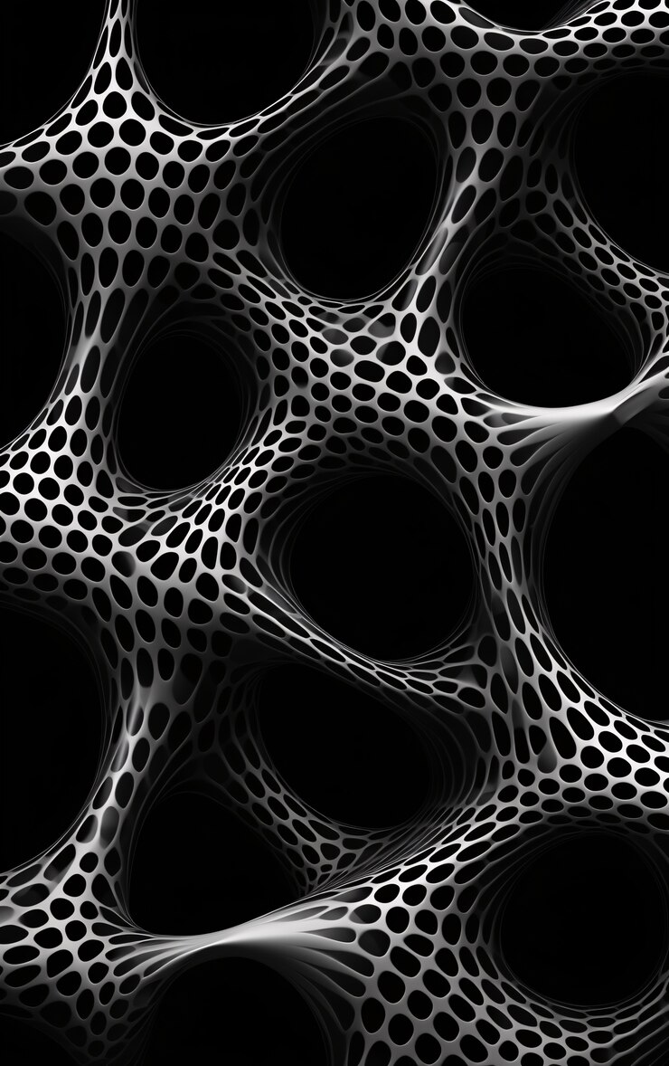 Renderización en 3D de un fondo abstracto en blanco y negro