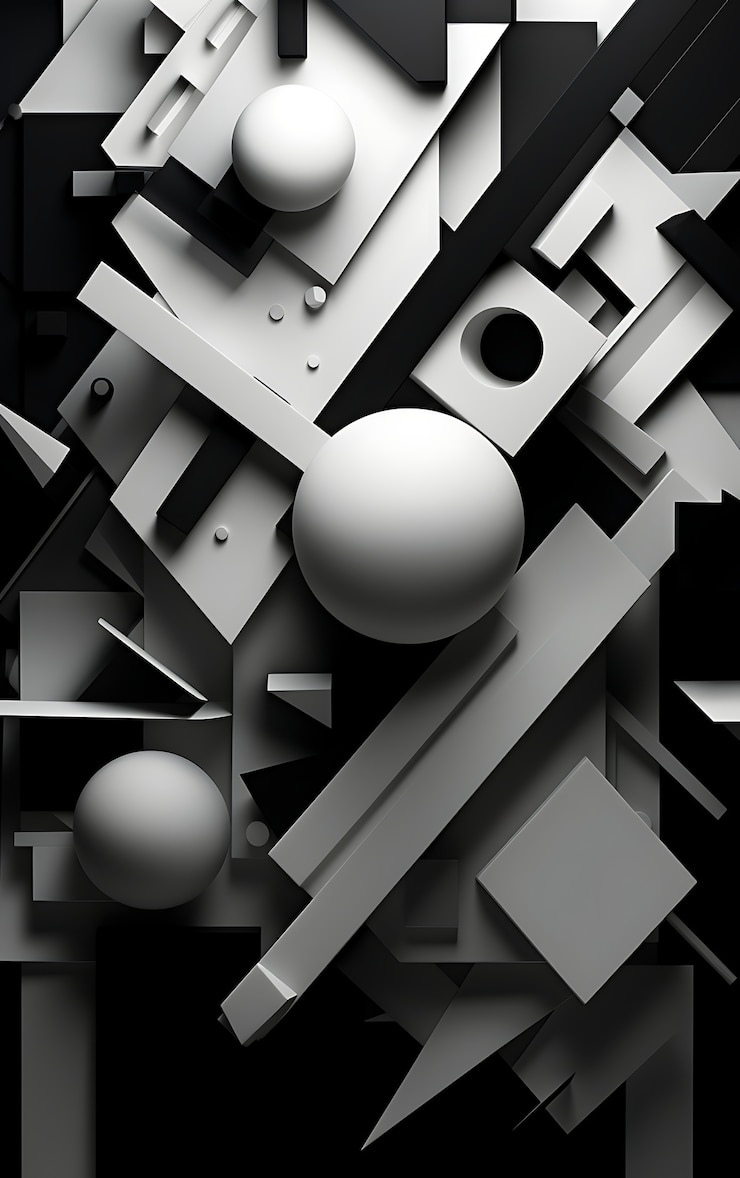 Foto gratuito renderización en 3d de un fondo abstracto en blanco y negro
