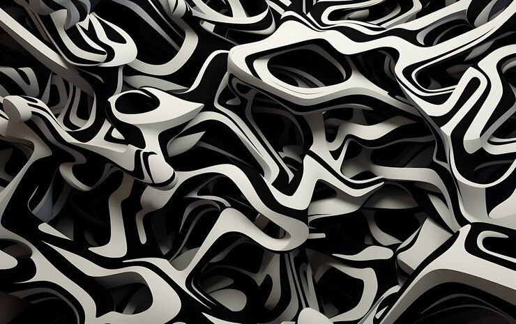 Foto gratuito renderización en 3d de un fondo abstracto en blanco y negro