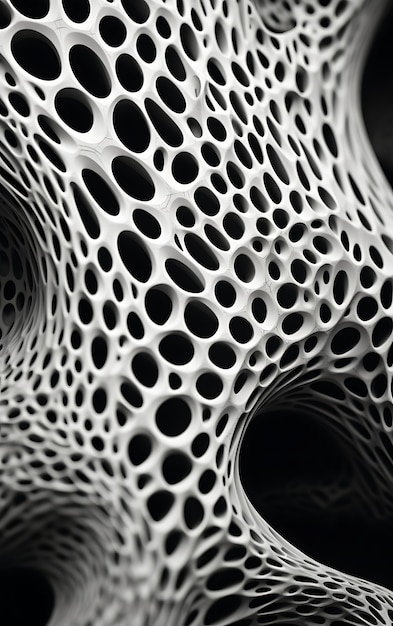 Renderización en 3D de un fondo abstracto en blanco y negro
