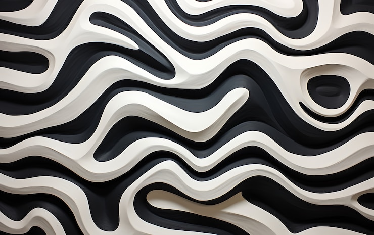 Foto gratuito renderización en 3d de un fondo abstracto en blanco y negro