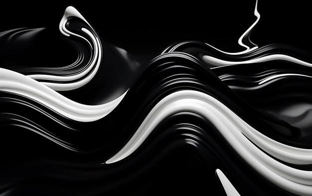 Renderización en 3D de un fondo abstracto en blanco y negro