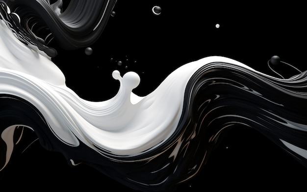 Renderización en 3D de un fondo abstracto en blanco y negro