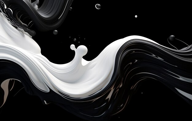 Renderización en 3D de un fondo abstracto en blanco y negro