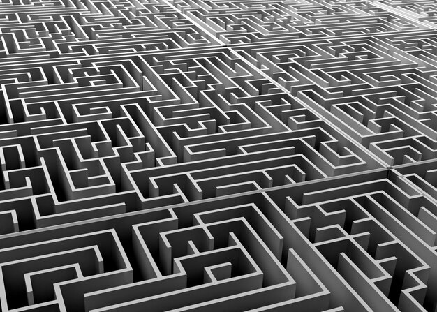 Renderización 3D de fondo en blanco y negro